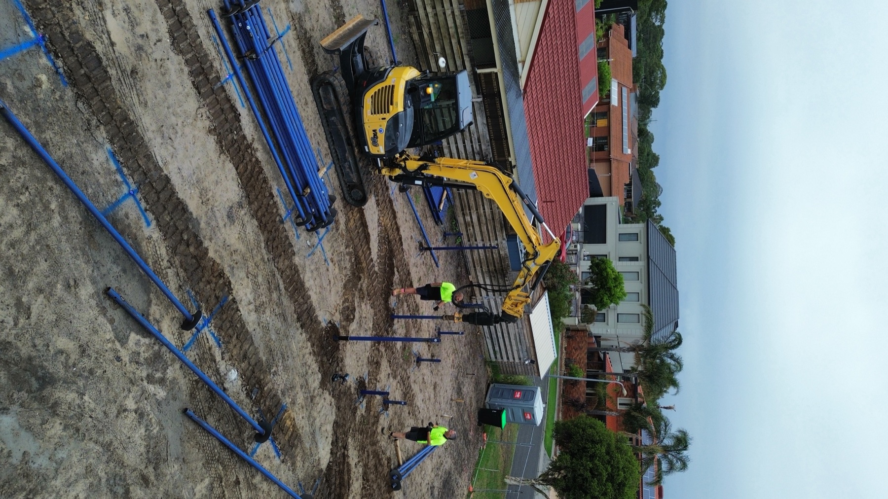 Aerial drone view of a Total Piling project
